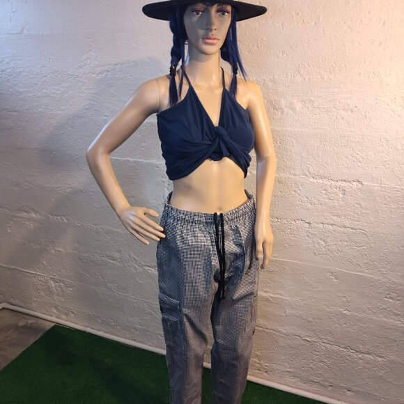 NWT Designer Culinary Apparel Chef Code Black White Checkered Drawstring Pants M - Picture 14 of 14